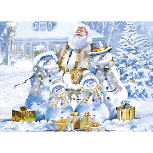 Master Pieces: Glitter & Gold- Snowman's Shimmer: 1000 Piece Puzzle