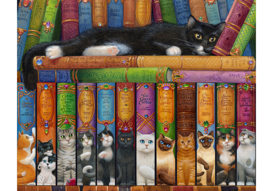 Vermont Christmas Company: Cat Bookshelf: 1000 Piece Puzzle