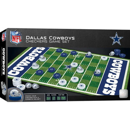 MasterPieces Dallas Cowboys checkers game set packaging with NFL logo