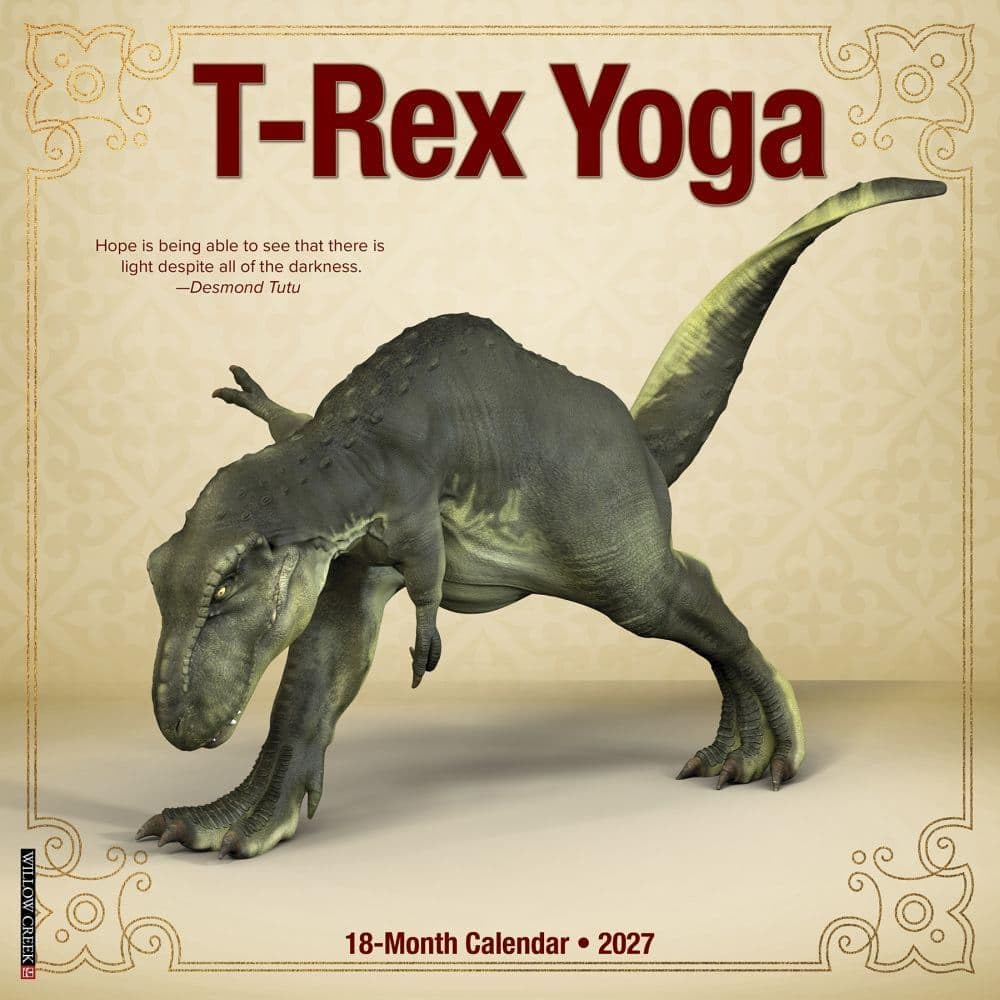 willow creek t-rex yoga 2027 wall calendar