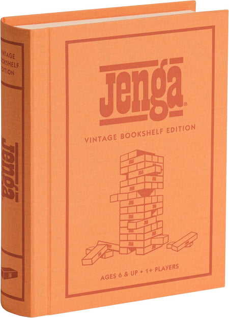 ws game company vintage jenga bookshelf edition