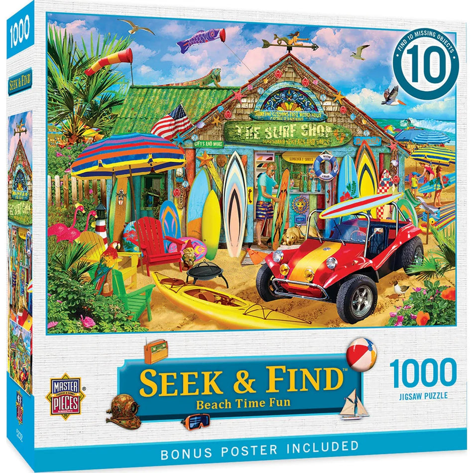 Master Pieces: Seek & Find- Beach Time Fun: 1000 Piece Puzzle