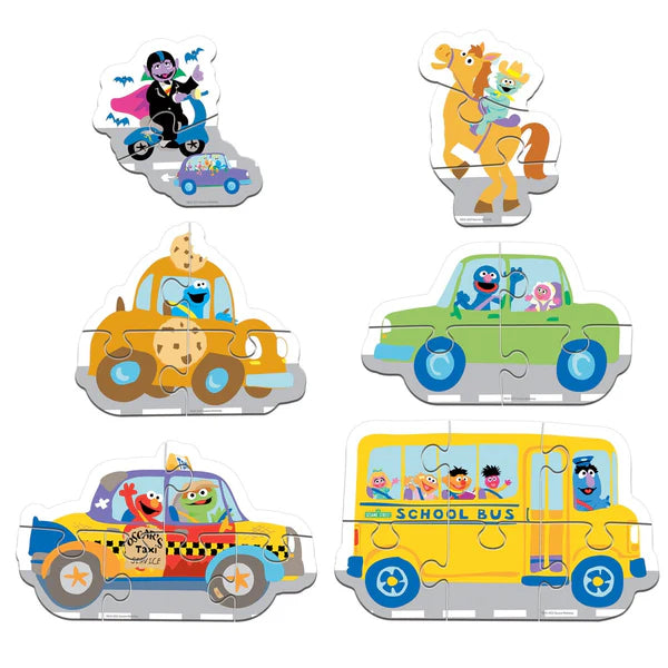 Master Pieces: Sesame Street Vehicles: 6 Pack Mini Shaped Puzzles
