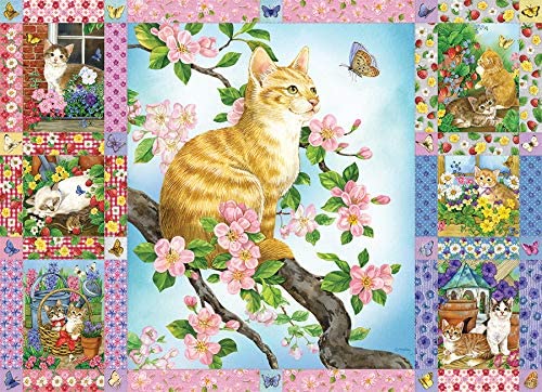 Cobble Hill: Blossoms and Kittens Quilt: 1000 Piece Puzzle