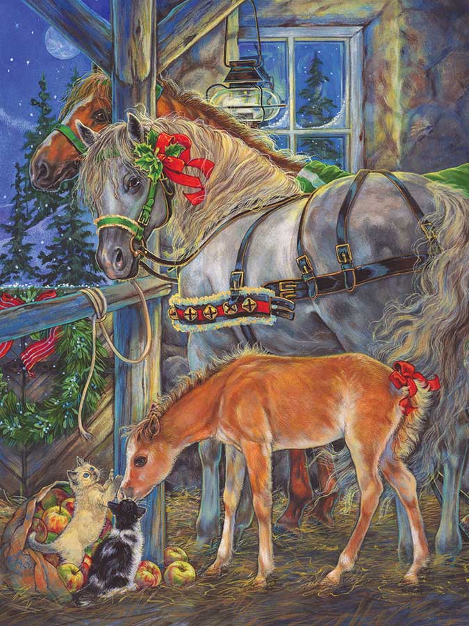 Cobble Hill: Holiday Horsies: 275 Piece Puzzle