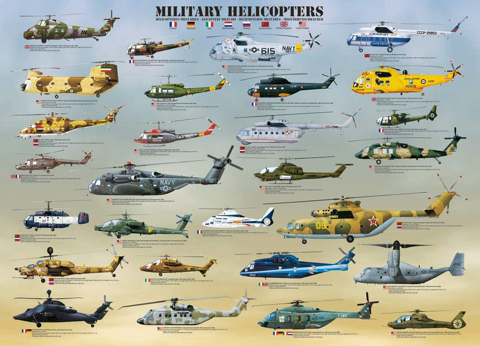 EuroGraphics: Military Helicopters: 500 Piece Puzzle