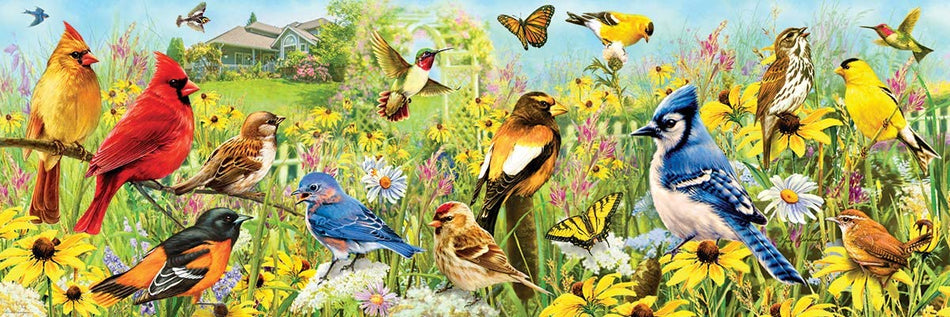 EUROGRAPHICS: Garden Birds: 1000 Piece Panoramic Puzzle