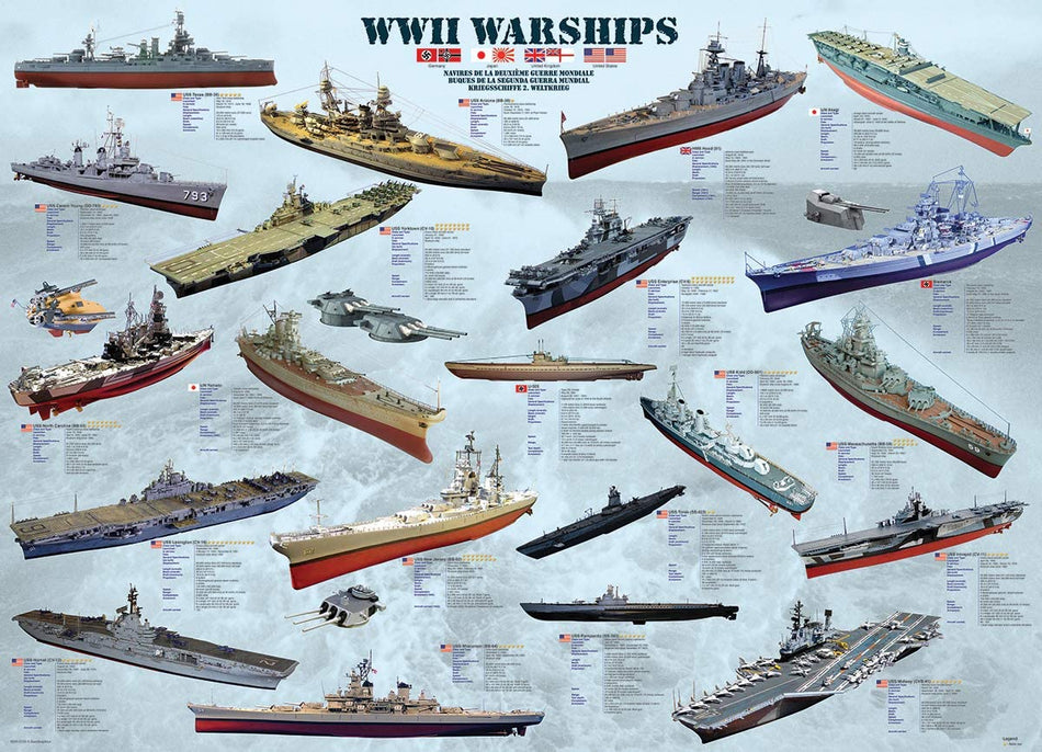 EUROGRAPHICS: WWll Warships: 500 Piece Puzzle