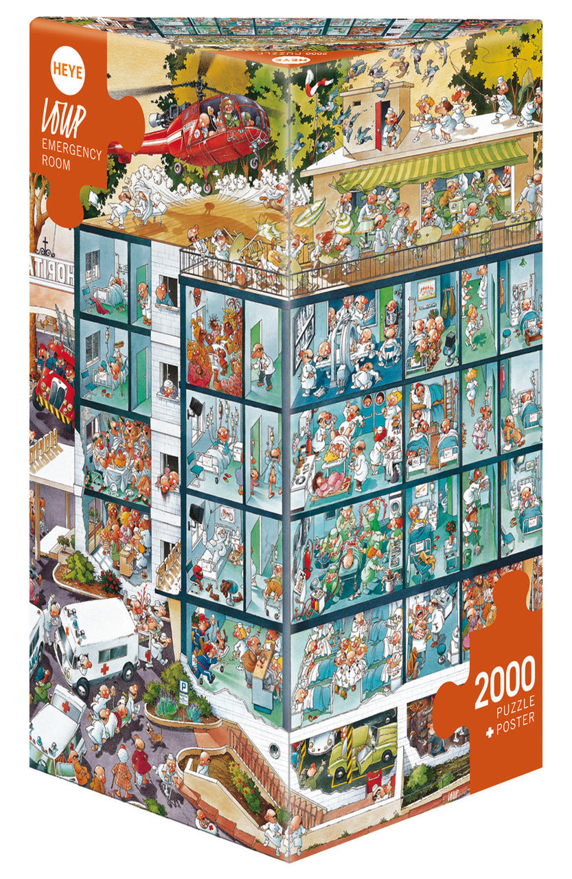 Heye Triangular Emergency Room 2000 piece jigsaw puzzle box