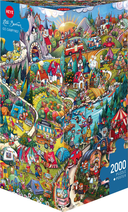 Heye  Triangular Go Camping 2000 piece jigsaw puzzle box