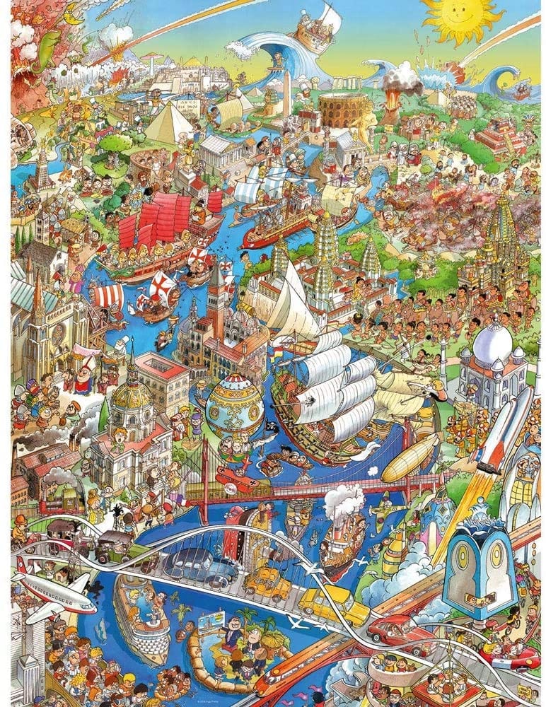 Heye Triangular 1500 History River Puzzle