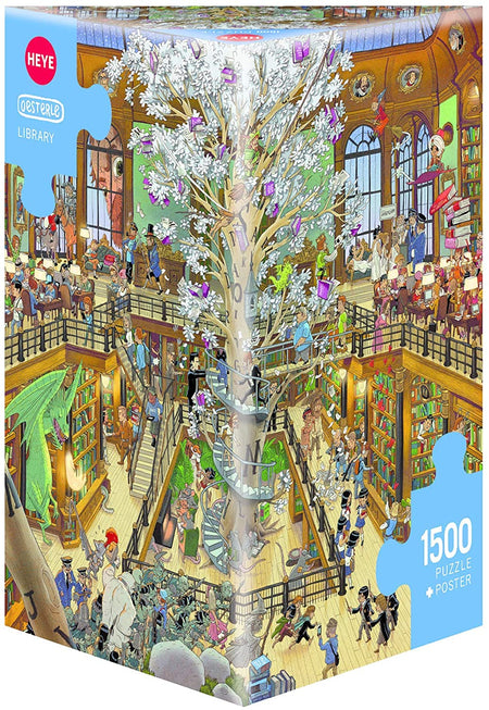 A Heye Trinagular Library 1000 piece puzzle box