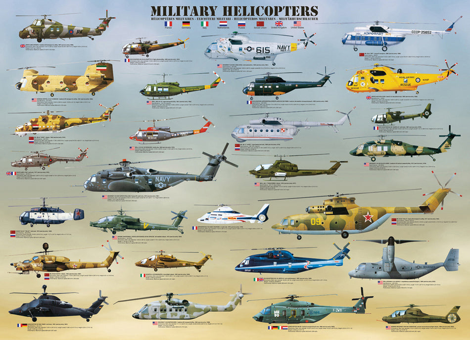 EuroGraphics: Military Helicopters: 1000 Piece Puzzle