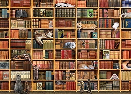 Cobble Hill: The Cat Library: 1000 Piece Puzzle