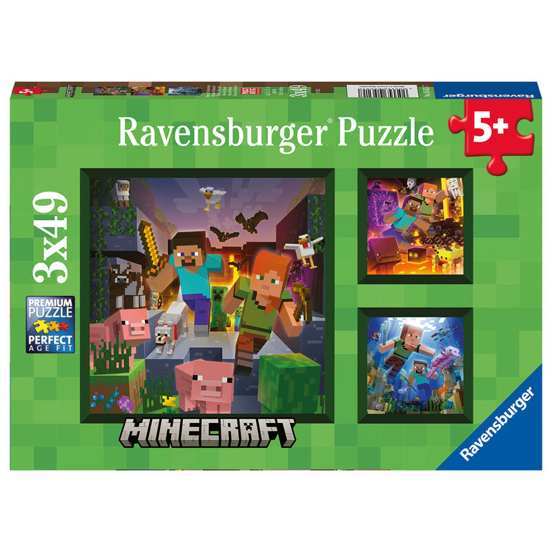 Ravensburger: Minecraft Biomes: 3x49 Piece Puzzles