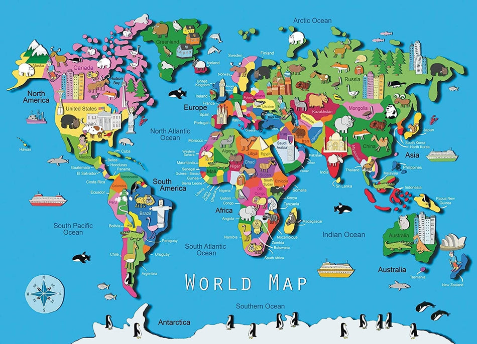 Ravensburger: World Map: 60 Piece Puzzle