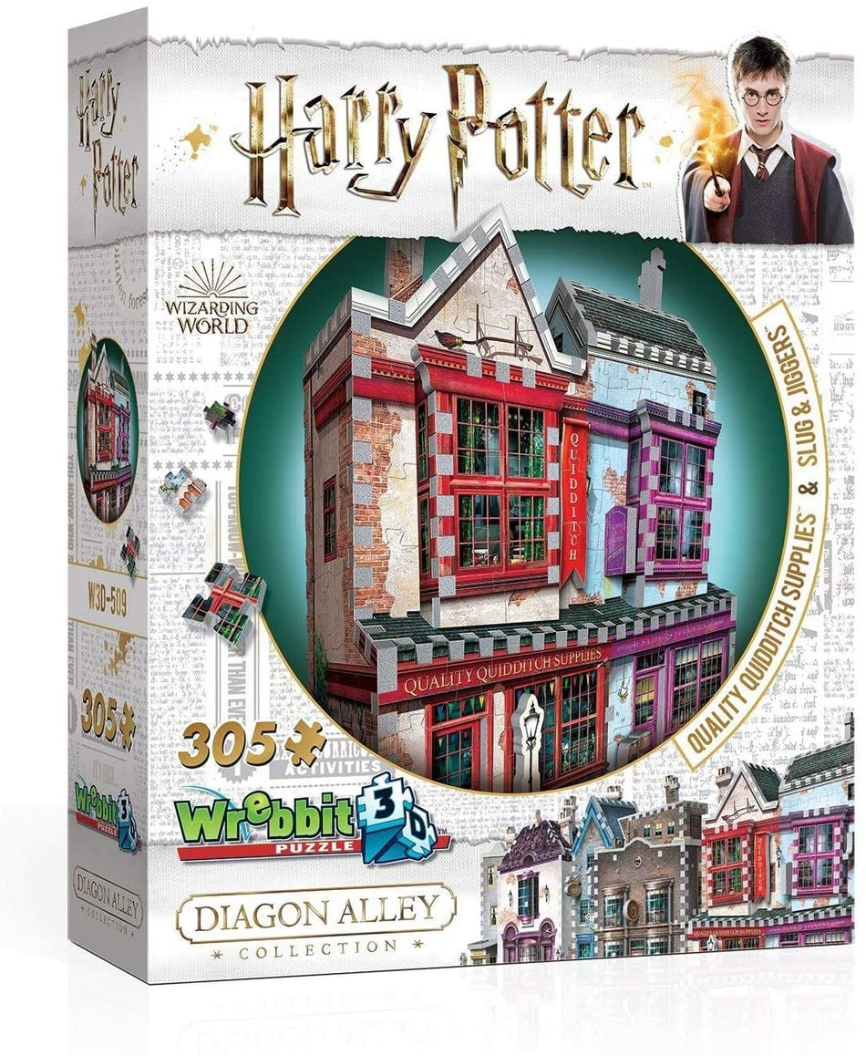 WREBBIT: Diagon Alley Collection: Quality Quidditch Supplies & Slug & Jiggers: 3D 305 Piece Puzzle