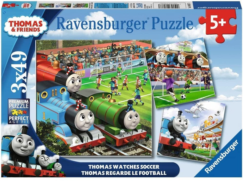Ravensburger: Thomas Watches Soccer: 3 x 49 Piece Puzzles