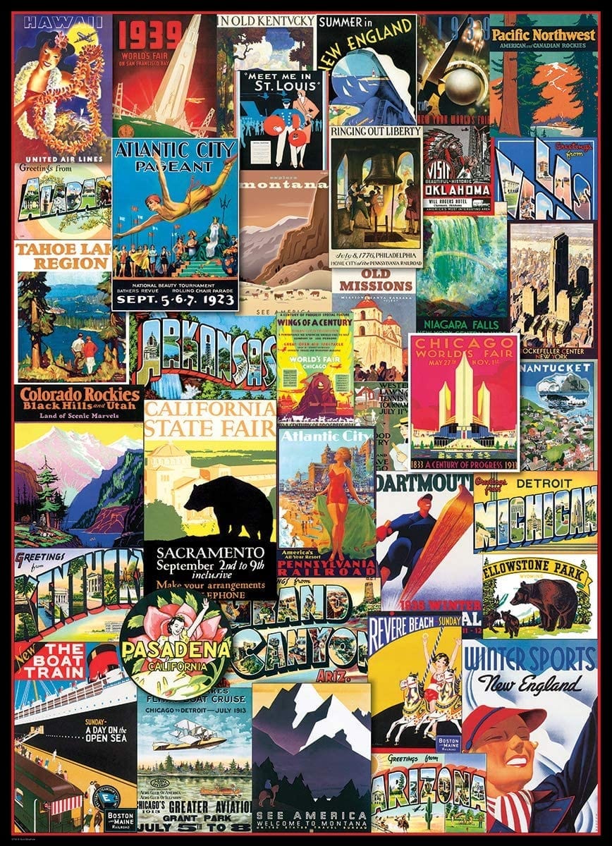 EuroGraphics: Travel USA Vintage Posters: 1000 Piece Puzzle